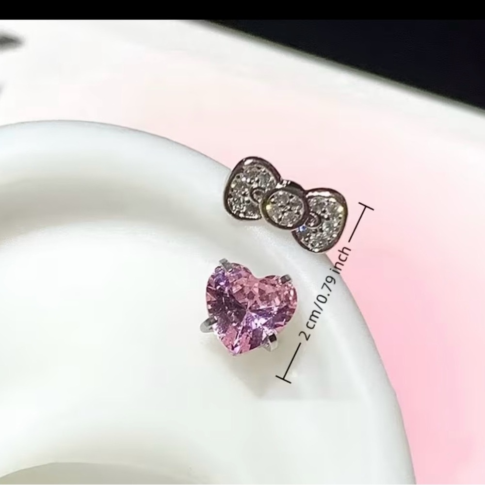 Hello Kitty Pink and Silver Stud Earrings - Picture 3 of 6